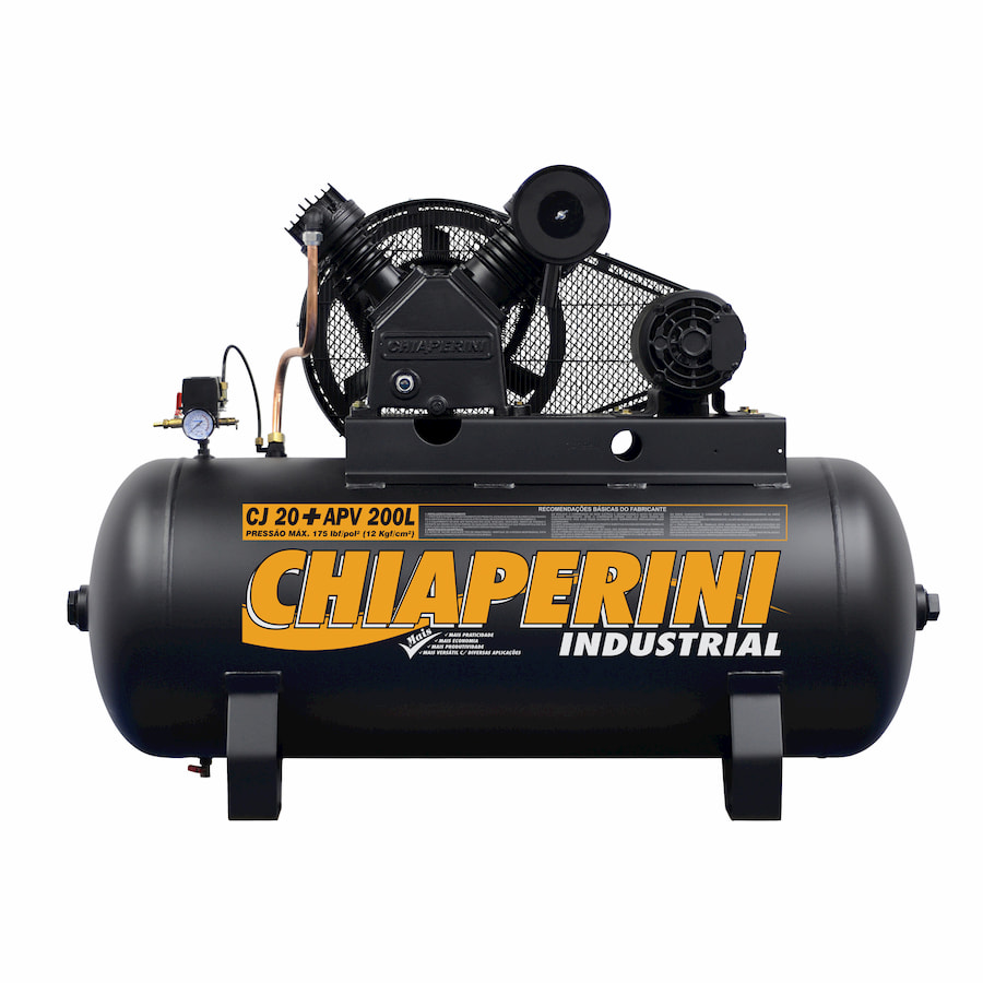 Compressor CJ 20 /200 Industrial Monofásico Chiaperini 200 litros – 20 pés