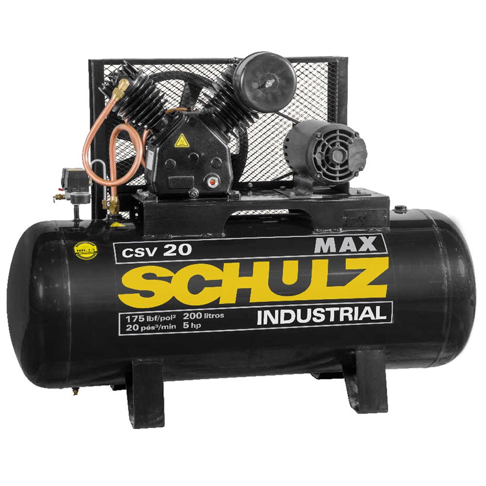 Compressor Schulz CSV20/200  –  20 Pés – 200 Litros – 175 Libras – Trifásico