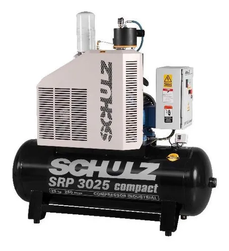 Compressor Rotativo Parafuso Schulz Srp3025/250 25 Hp – 250 Litros SRP – 109 Lbf – 102 Pés – 220/380v Trifásico