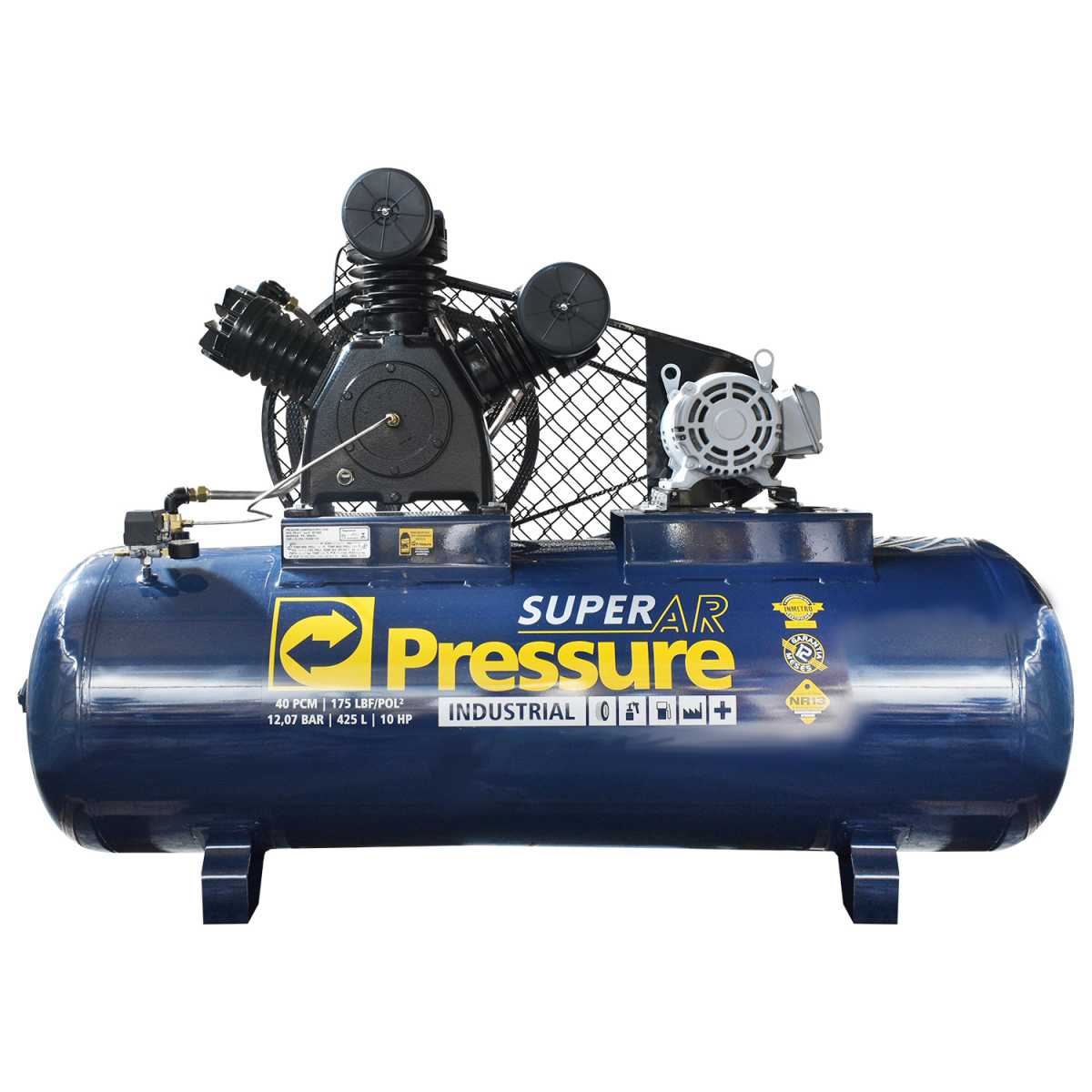 Compressor Pressure Super Ar 40/425 – 40 Pés – 425 Litros – 175 Libras – Trifásico