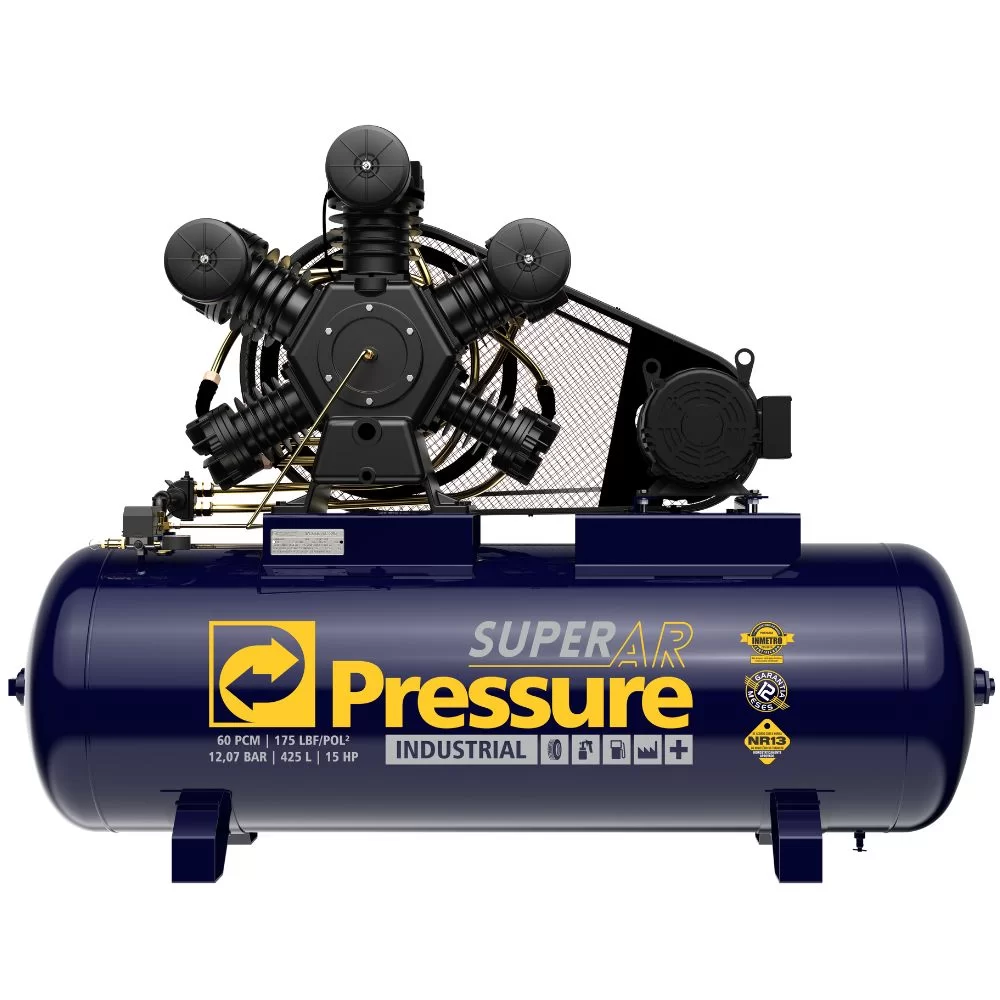 Compressor Pressure – Super Ar 60/425 –  60 Pés – 425 Litros – 175 Libras – Trifásico
